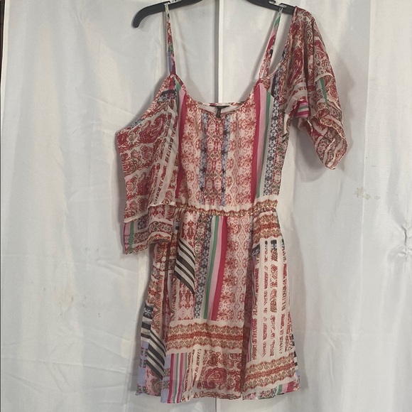 Buffalo David Bitton Red Pink Ruffled Tiered Sundress - Picture 1 of 4